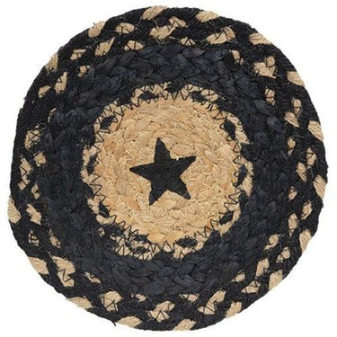 Braided Black Star Jute Trivet - The Fox Decor